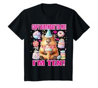 Niños Camiseta Capybara de cumpleaños número 10 "Capy Birthday to Me! I'm Ten! Camiseta