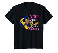 Niños Camiseta Daddies Little Bajan Princess Barbados Flag Camiseta