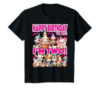 Niños Camiseta de fiesta con texto I'm Two Barnyard para niña de segundo cumpleaños de Farm Animal Camiseta
