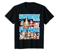 Niños Camiseta de fiesta con texto I'm Two Barnyard para niña de segundo cumpleaños de Farm Animal Camiseta
