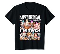Niños Camiseta de fiesta con texto I'm Two Barnyard para niña de segundo cumpleaños de Farm Animal Camiseta