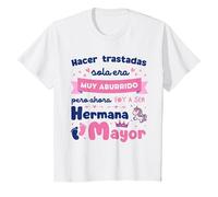 Niños Camiseta Voy a ser Hermana Mayor Niña Trastadas Camiseta