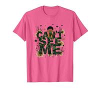 Niños Camo Cant See Me Juguetón Escondite Aventura Camiseta, Hombre, Rosa Jaspeado, L