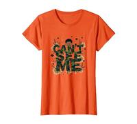 Niños Camo Cant See Me Juguetón Escondite Aventura Camiseta, Mujer, Naranja, S