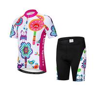 Niños Ciclismo Jersey Conjunto Ropa Niños Niñas Pantalones Cortos Pad Trajes - Multi - XL (altura 150/160 cm)
