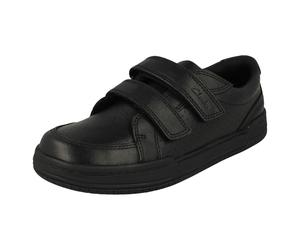 Niños Clarks Elegante Ligero Cierre Adhesivo Zapatos de Escuela con Beige Tira