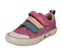 Niños Clarks Informal Animal Detallado Cierre Adhesivo Lona Zapatos Foxing Jugar