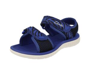 Niños Clarks Informal Cierre Adhesivo Textil Sandalias de Verano Surf Ajustado K