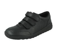 Niños Clarks Tres Tiras Leather Escuela Zapatos Con Punta Topes Daze 2 Paso Y