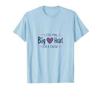 Niños Concientización sobre el cáncer de Mama Hombrecito Causa del corazón Grande Camiseta, Hombre, Azul Bebé, M