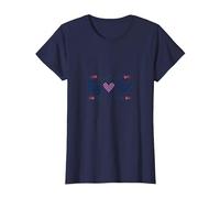 Niños Concientización sobre el cáncer de Mama Hombrecito Causa del corazón Grande Camiseta, Mujer, Azul Marino, XS
