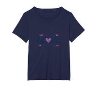 Niños Concientización sobre el cáncer de Mama Hombrecito Causa del corazón Grande Camiseta, Mujer Tallas Grandes, Azul Marino, 3XL Grande