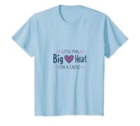 Niños Concientización sobre el cáncer de Mama Hombrecito Causa del corazón Grande Camiseta, Niños, Azul Bebé, 8 años