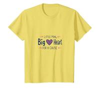 Niños Concientización sobre el cáncer de Mama Hombrecito Causa del corazón Grande Camiseta, Niños, Limón, 8 años