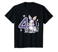 Niños Conejo dulce con flores 4º cumpleaños niña cumpleaños Camiseta