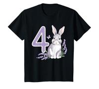 Niños Conejo dulce con flores 4º cumpleaños niña cumpleaños Camiseta
