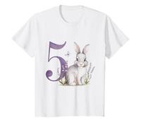 Niños Conejo dulce con flores 5º cumpleaños cumpleaños niña cumpleaños Camiseta