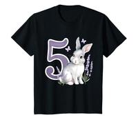 Niños Conejo dulce con flores 5º cumpleaños cumpleaños niña cumpleaños Camiseta