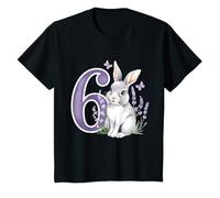 Niños Conejo dulce con flores 6º cumpleaños niña cumpleaños Camiseta