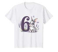 Niños Conejo dulce con flores 6º cumpleaños niña cumpleaños Camiseta