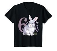 Niños Conejo dulce con flores 6º cumpleaños niña cumpleaños Camiseta