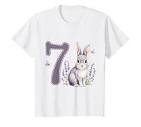Niños Conejo dulce con flores 7 cumpleaños cumpleaños niña cumpleaños Camiseta