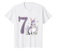 Niños Conejo dulce con flores 7 cumpleaños cumpleaños niña cumpleaños Camiseta