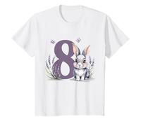 Niños Conejo dulce con flores 8 cumpleaños cumpleaños niña cumpleaños Camiseta