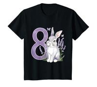 Niños Conejo dulce con flores 8 cumpleaños cumpleaños niña cumpleaños Camiseta
