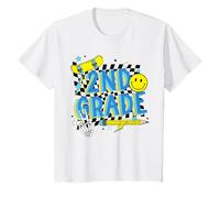 Niños Cool 2do grado esqueleto mano feliz cara monopatín niños diversión Camiseta