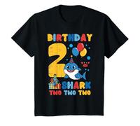 Niños Cumpleaños 2 Shark Two Two Two Second Bday Niños Niñas Niño Niño Camiseta