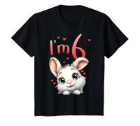 Niños Cumpleaños 6 Conejo Animal Bosque Niña Seis 6 Años Camiseta
