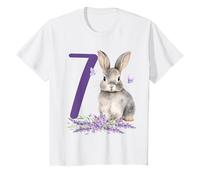 Niños Cumpleaños 7 Conejo Animal del Bosque Niña Siete 7 Años Camiseta