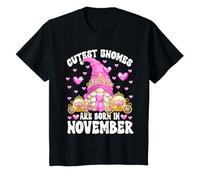 Niños Cute Birthday Princess GNOME For Kids Girls Born In November Camiseta