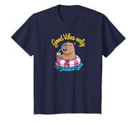 Niños Cute Capybara Pool Float Beach Summer Rainbow Boba Tea Camiseta