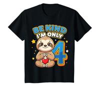 Niños Cute Sloth I'm 4 Funny Fourth Birthday Camiseta