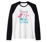 Niños de 2 años de edad 2nd Mermaid Being 2 Is A Splash Birthday Camiseta Manga Raglan