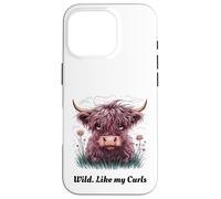 Niños de Highland Cow «Wild Like My Curls» I Love Curls para niños pequeños Carcasa para iPhone 16 Pro