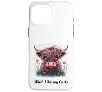 Niños de Highland Cow «Wild Like My Curls» I Love Curls para niños pequeños Carcasa para iPhone 16 Pro MAX