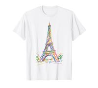 Niños Dibujo Torre Eiffel Monumento de París Camiseta