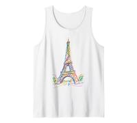 Niños Dibujo Torre Eiffel Monumento de París Camiseta sin Mangas
