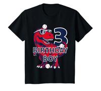 Niños Dino Birthday Boy 3 AÑOS Dinosaurier Basball 3 DE Nacimiento Camiseta