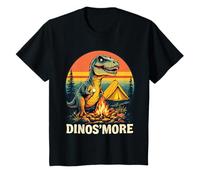 Niños Divertida fogata de Dinosaurios para Acampar Dinos'more Dinosaur Camp Smore Camiseta
