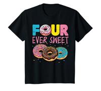 Niños Donut 4th Birthday Four Ever Sweet 4 Bday Girls Boys Kids Camiseta