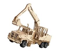 Niños Educativos Modelo de Excavadora de Madera Kits de Artesanía Proyecto Científico Juguete Que Mejora Pensamiento Lógico y la Habilidad Motriz Fina Rompecabezas de Construcción de Madera