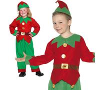 Niños Elfo Disfraz Niño Niña de Navidad Ayudante Santa Edad 4-12
