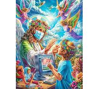 Niños en el Bosque Encantado Puzzle 500 Piezas Colorido Moderno Animal-Planta Rompecabezas para Adultos Obra De Arte Familiar Estera Portátil DIY Creativo 500 PCS