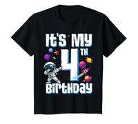 Niños Es mi cuarto cumpleaños astronauta planetas espaciales cuatro años Camiseta