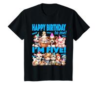 Niños Farm Animal 5th Birthday - Camiseta de fiesta I'm Five Happy Barnyard Camiseta