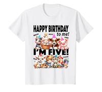 Niños Farm Animal 5th Birthday - Camiseta de fiesta I'm Five Happy Barnyard Camiseta